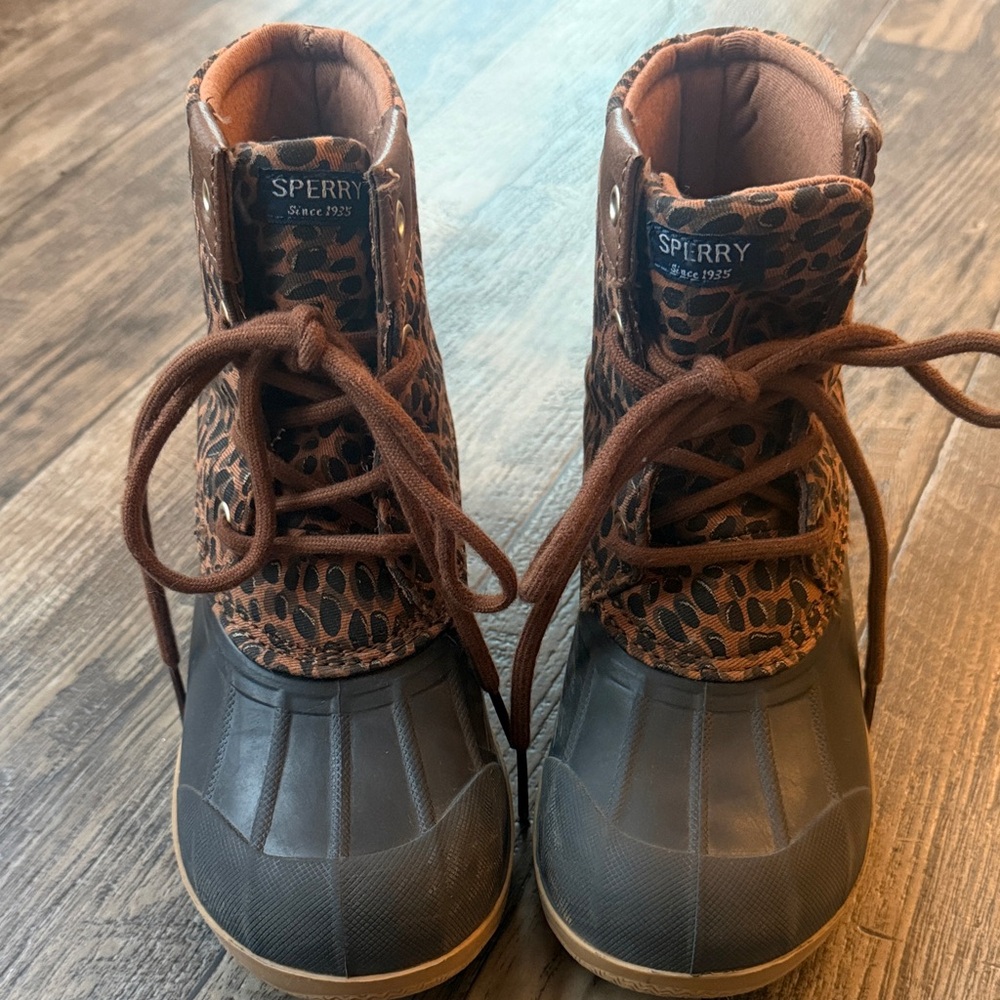 Sperry Kids Leopard Print Duck Boots
